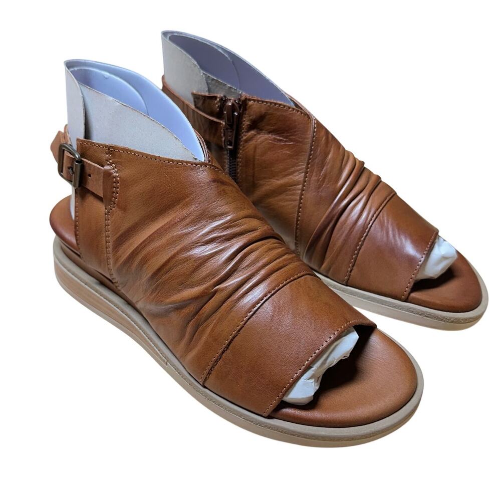Miz Mooz Leather Backstrap Sandals Conor Brandy Women's Size 36 (US 5.5-6) NIB